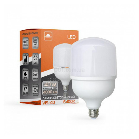 Світлодіодна (LED) лампа високопотужна VIS-40-E27 40Вт 6400К E27, Евросвет