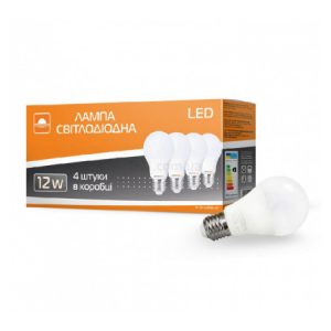 Світлодіодна (LED) лампа A-12-4200-27 12Вт 4200К Е27 (набір з 4 шт.), Евросвет