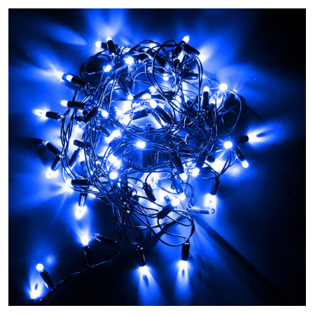 Гірлянда світлодіодна вулична STARLIGHT бахрома синій Flash 75LED IP44 чорний 2×0,7м, Евросвет