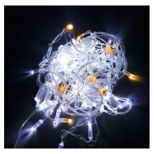 Гірлянда світлодіодна вулична STARLIGHT бахрома білий/жовтий Flash 75LED IP44 прозорий 2×0,7м, Евросвет