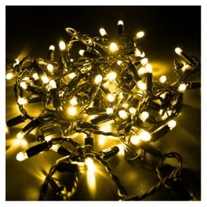Гірлянда світлодіодна вулична STARLIGHT бахрома жовтий 75LED IP44 чорний 2×0,7м, Евросвет