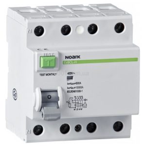 Диференційний вимикач (ПЗВ) Ex9CL-H 10kA 4P 80A 300mA тип S+AC, NOARK
