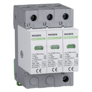 Обмежувач перенапруги Ex9UE1+2 клас 1+2 (B+C) 12,5кА 275V/AC 3P із додатковим контактом, NOARK