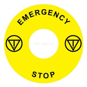 Наклейка Ex9P1 H S6EN (Emergency Stop) 60мм для кнопок Ex9P1 H, NOARK