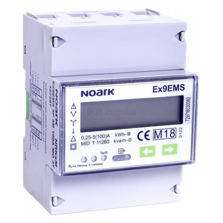 Лічильник електроенергії Ex9EMS 3P 4M 100A MO 2T 3-фазний 4MU 100A ModBus 2-тарифний, NOARK
