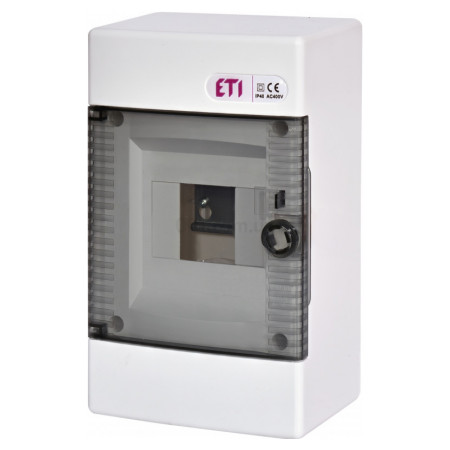 Щит зовнішній розподільний ECT 4 PT (4 модулі, прозорі дверцята), ETI