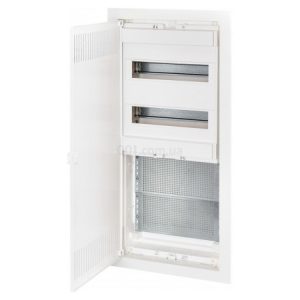 Щит металопластиковий ECG 56 COMBO2/3-I (24+4 модулі, 2 ряди, 2 м.п., перфоровані металеві дверцята), ETI