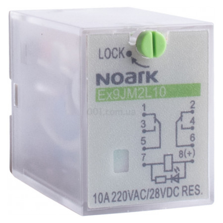 Реле проміжне Ex9JM2L10 24VDC 2CO 10A 24V/DC , NOARK