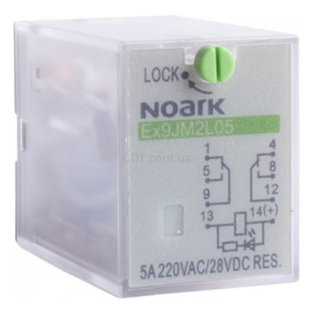 Реле проміжне Ex9JM2L05 24VDC 2CO 5A 24V/DC, NOARK