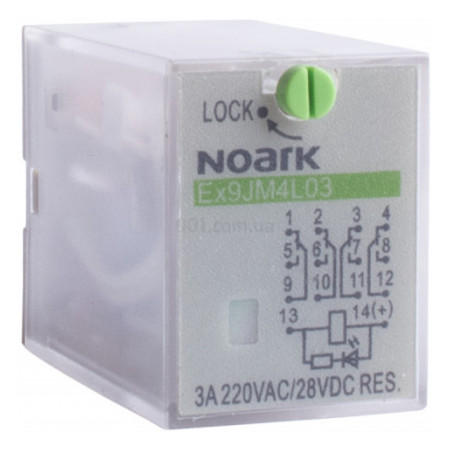Реле проміжне Ex9JM4L03 110VAC 4CO 3A 110V/AC, NOARK
