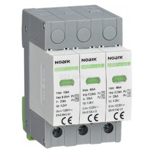Обмежувач перенапруги Ex9UEP1+2 6.25R 3P 1000 EU з додатковим контактом клас 1+2 6,25кА 1000V DC, NOARK
