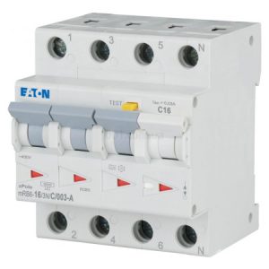Диференційний автомат mRB6-16/3N/C/003-A 4P 16А 30мА характеристика C тип A, Eaton