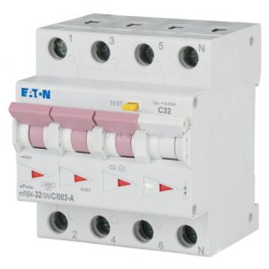 Диференційний автомат mRB4-32/3N/C/003-A 4P 32А 30мА характеристика C тип A, Eaton
