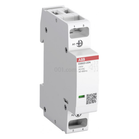 Контактор модульний ESB25-20N-06 25A 230V AC/DC 2NO, ABB