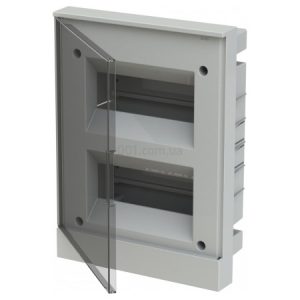 Корпус пластиковий BEF402216 вбудовуваний на 16 модулів (прозорі двері) basic E, ABB