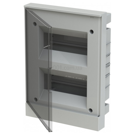 Корпус пластиковий BEF402216 вбудовуваний на 16 модулів (прозорі двері) basic E, ABB