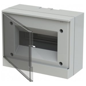 Корпус пластиковий BEW402208 накладний на 8 модулів (прозорі двері) basic E, ABB