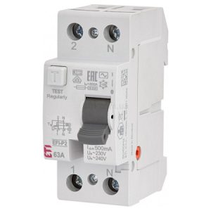 Диференційне реле (ПЗВ) EFI-P2 2p 63А/0,5А тип AC (10kA), ETI