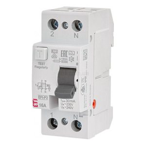 Диференційне реле (ПЗВ) EFI6-P2 2p 25А/0,03А тип A (6kA), ETI