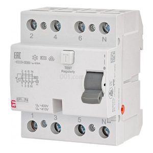 Диференційне реле (ПЗВ) EFI6-P4 4p 16А/0,03А тип A (6kA), ETI