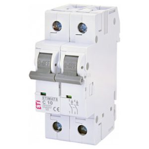 Автоматичний вимикач ETIMAT 6 (6кА) 2P 10 А хар-ка C, ETI