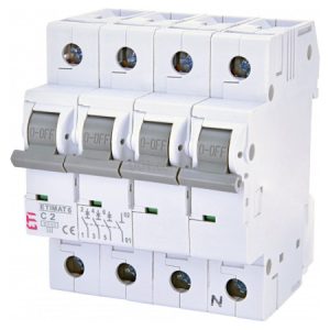 Автоматичний вимикач ETIMAT 6 (6кА) 3P+N 2 А хар-ка C, ETI