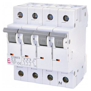 Автоматичний вимикач ETIMAT 6 (6кА) 3P+N 3 А хар-ка C, ETI