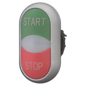Головка подвійної кнопки START/STOP з самоповерненням і підсвічуванням червона/зелена M22-DDL-GR-GB1/GB0, Eaton
