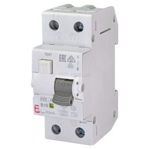 Диференційний автоматичний вимикач KZS-2M B 10/0,03 тип AC (10kA), ETI