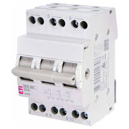 Перемикач навантаження SSQ 325 (1-0-2) 3P 25A, ETI
