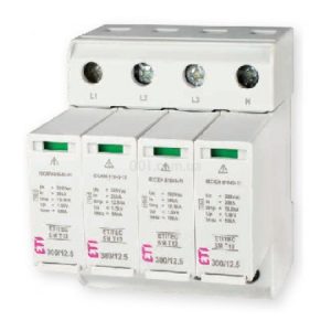 Обмежувач перенапруги ETITEC SM T12 300/12,5 (3+1, 4P, TT), ETI