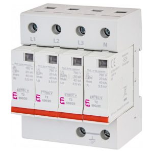 Обмежувач перенапруги ETITEC V T2 690/20 4+0 RC, ETI