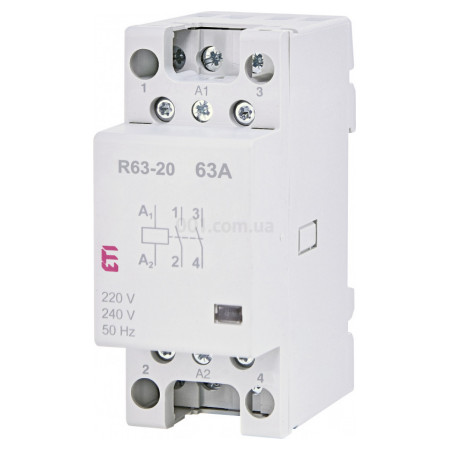 Контактор модульний R 63-20 63A 230V AC 2NO, ETI