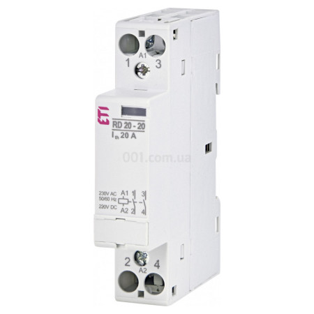 Контактор модульний RD 20-20 20A 230V AC/DC 2NO, ETI