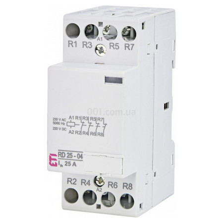 Контактор модульний RD 25-04 25A 230V AC/DC 4NC, ETI