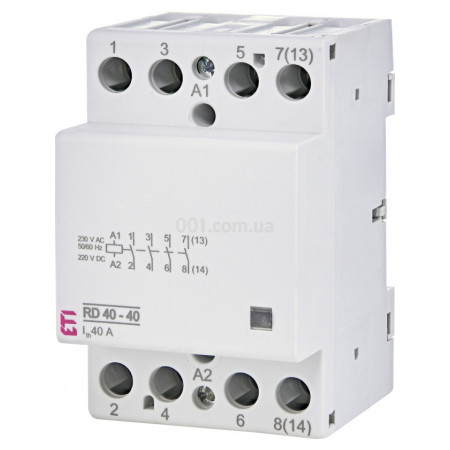 Контактор модульний RD 40-40 40A 230V AC/DC 4NO, ETI