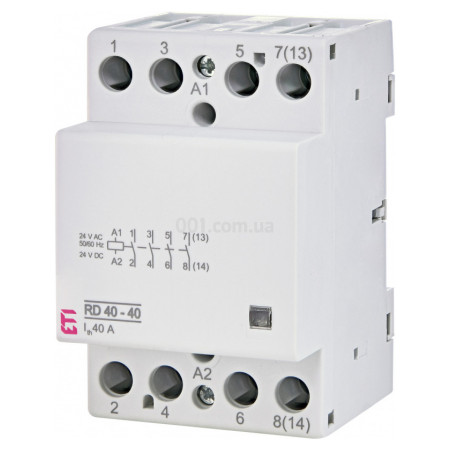 Контактор модульний RD 40-40 40A 24V AC/DC 4NO, ETI
