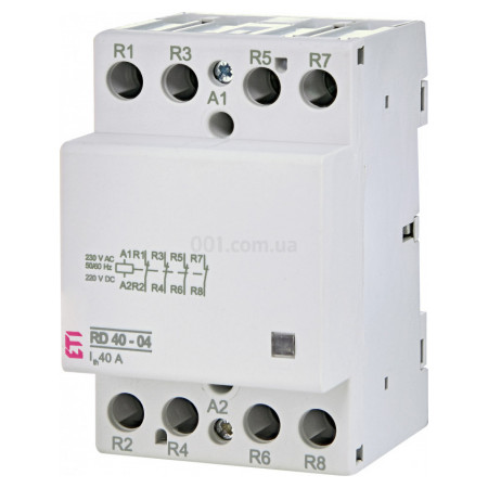 Контактор модульний RD 40-04 40A 230V AC/DC 4NC, ETI