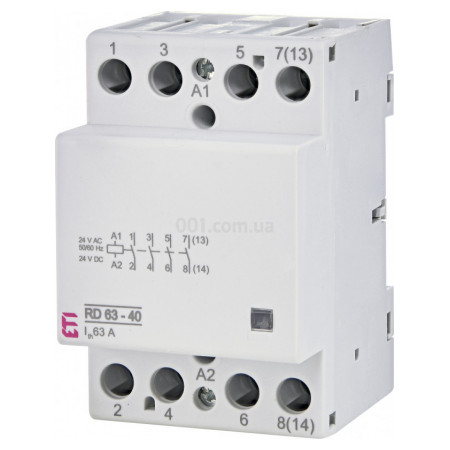 Контактор модульний RD 63-40 63A 24V AC/DC 4NO, ETI