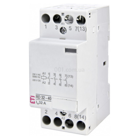 Контактор модульний RD 32-40 32A 230V AC/DC 4NO, ETI