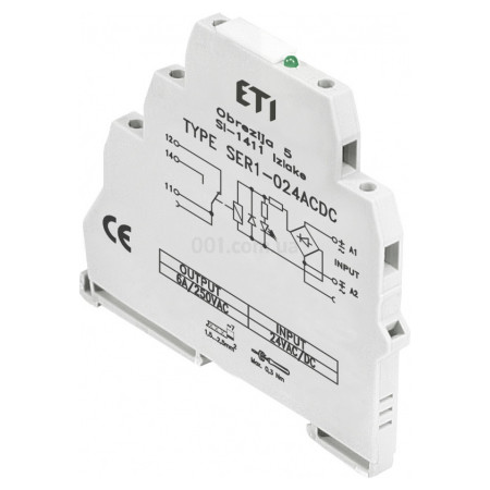 Реле інтерфейсне SER1-024 ACDC (електромеханічне, 1CO, 6A AC1, 250V AC), ETI