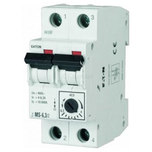 Автоматичний вимикач захисту двигунів Z-MS-6,3/2 2P Ir=4...6,3А, Eaton