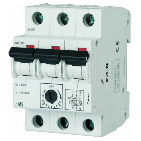 Автоматичний вимикач захисту двигунів Z-MS-1,0/3 3P Ir=0,63...1А, Eaton