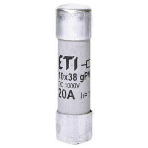 Плавка вставка циліндрична CH 10×38 gPV 20A 1000В (10кА), ETI