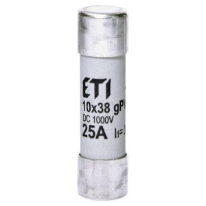 Плавка вставка циліндрична CH 10×38 gPV 25A 1000В (30кА), ETI
