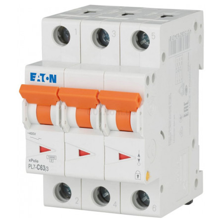 Автоматичний вимикач PL7-C63/3 3P 63 А х-ка C, Eaton