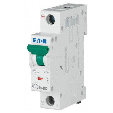 Автоматичний вимикач PL7-C6/1-DC 1P 6А х-ка C 10кА, Eaton