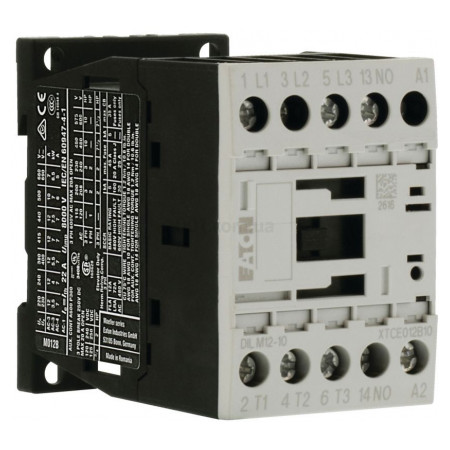 Контактор DILM12-10 (24VDC) 9А 24В/DC 1НВ, Eaton