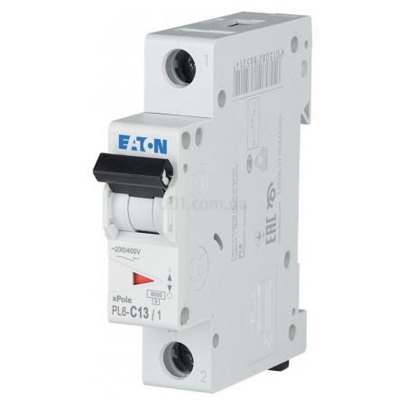 Автоматичний вимикач PL6-C13/1 1P 13 А х-ка C, Eaton
