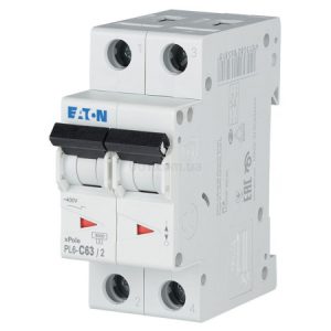 Автоматичний вимикач PL6-C63/2 2P 63 А х-ка C, Eaton